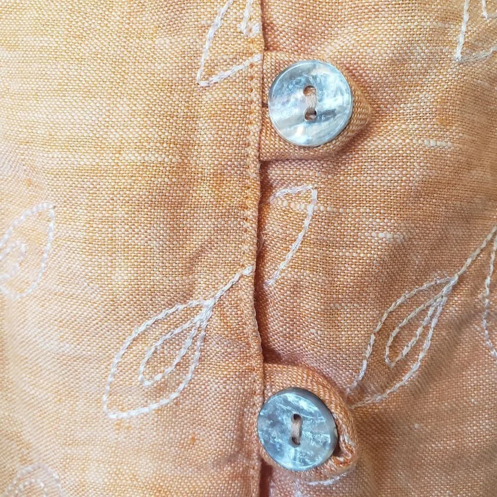 AEGEAN 100% Linen Embroidered Top - Picture 7 of 7